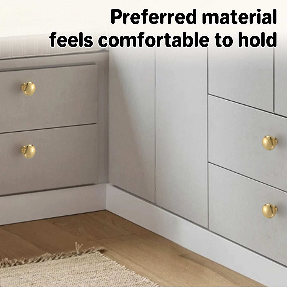 Brushed Brass Cupboard & Cabinet Door Hammered Round Knob 28x32mm