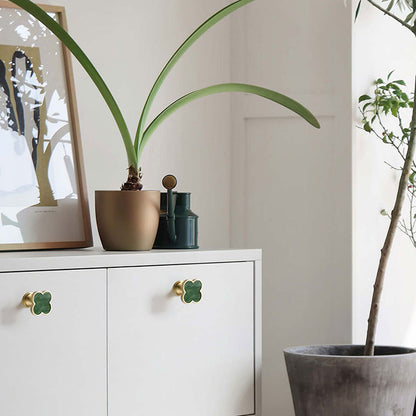 Four-Leaf Clover Cabinet Knob Single-Hole Design