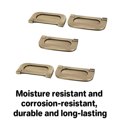 Copper Cabinet Handle with Foldable Ring Pull