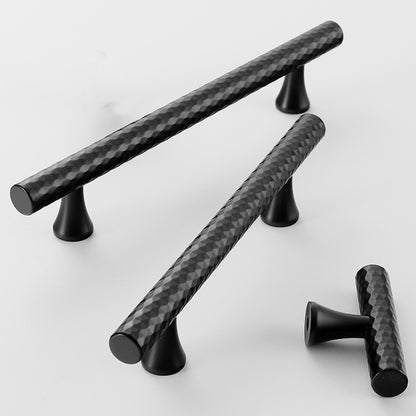 Knurled Metal Cabinet Handle in Black or Gold