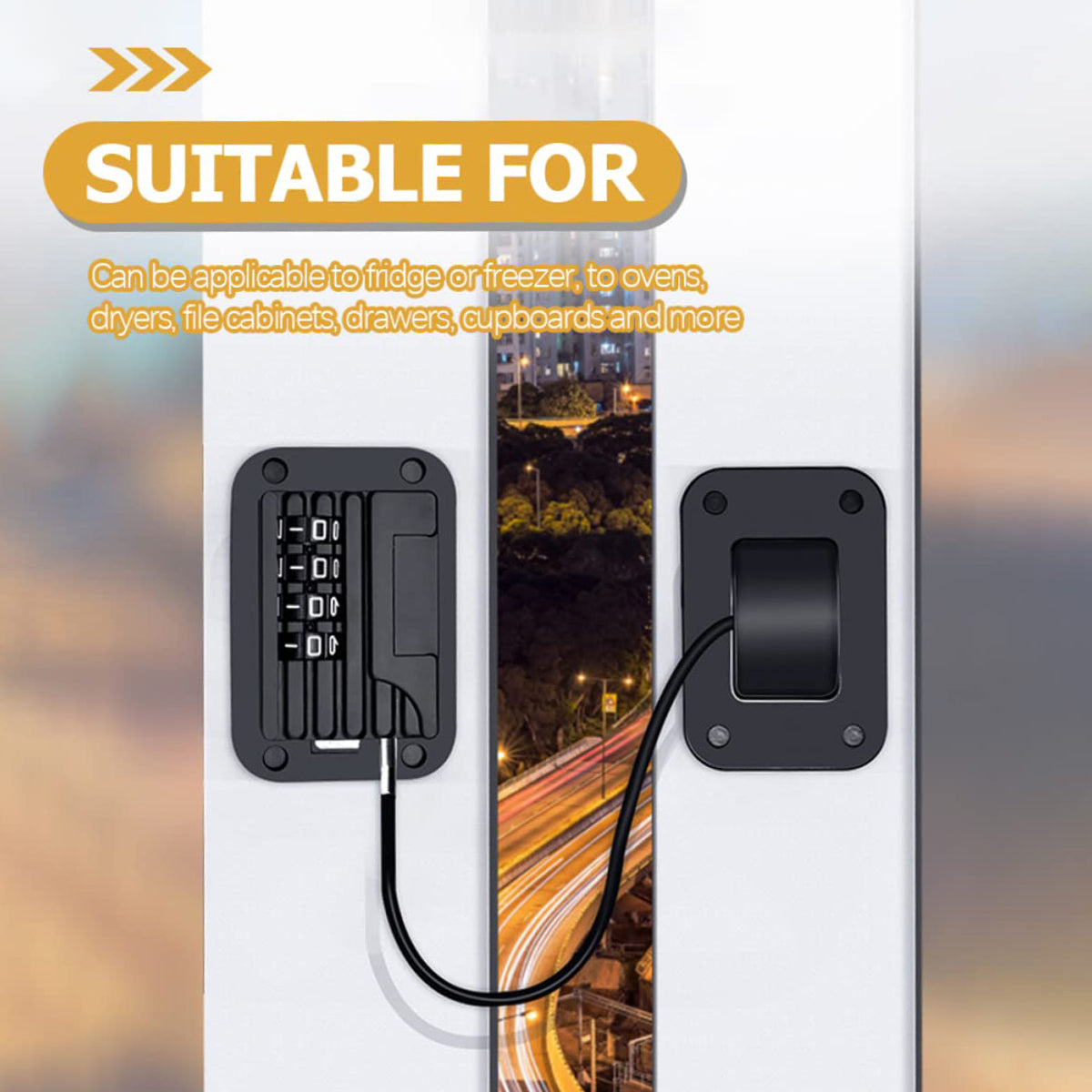 Black/White Finish Zinc Alloy ABS Child Safety Lock (2pcs)