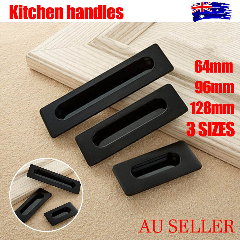 Matte Black Finish Zinc Alloy Flush Cabinet Door Handle