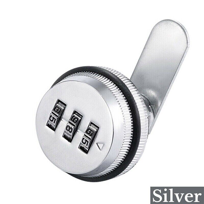 3-Digit Combination Cam Lock for Cabinets and Mailboxes - Silver