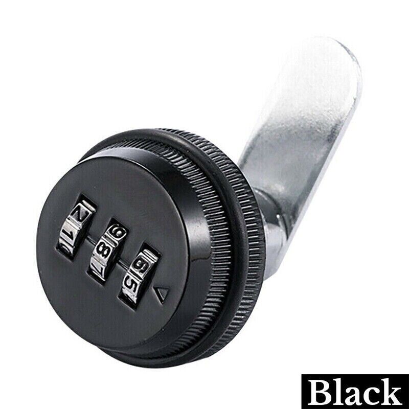 Black 3-Digit Combination Cam Lock for Cabinets and Mailboxes