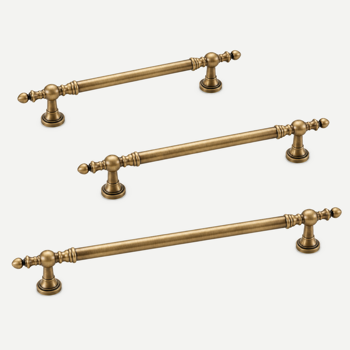 Antique bronze brass handles - 128mm, 160mm and 224mm hole centres