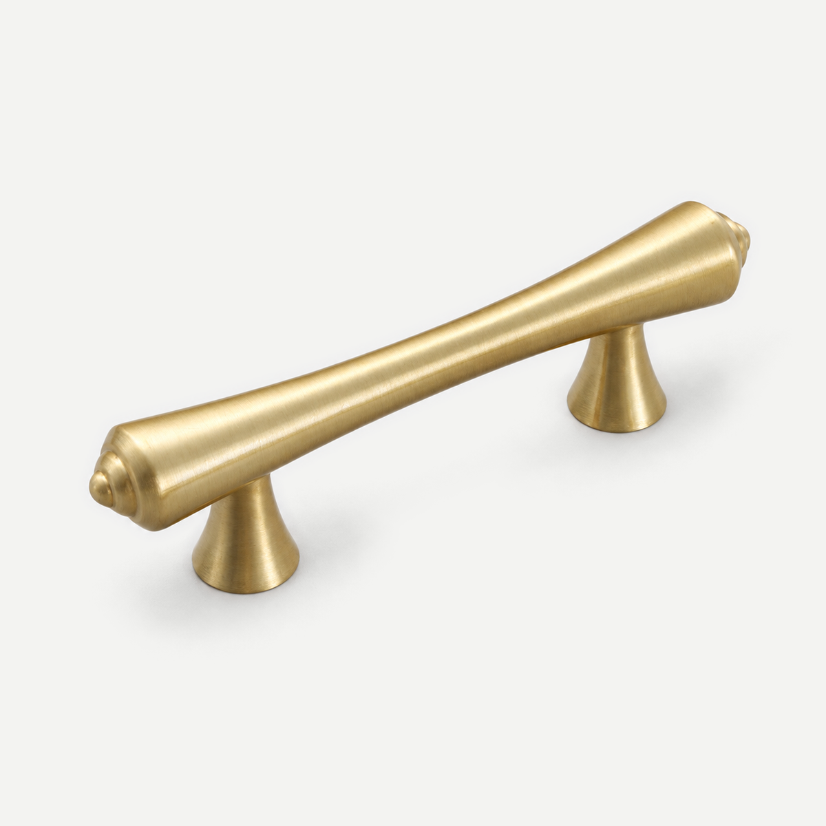 Gold brass cabinet handle - 64mm hole centres, 112mm overall