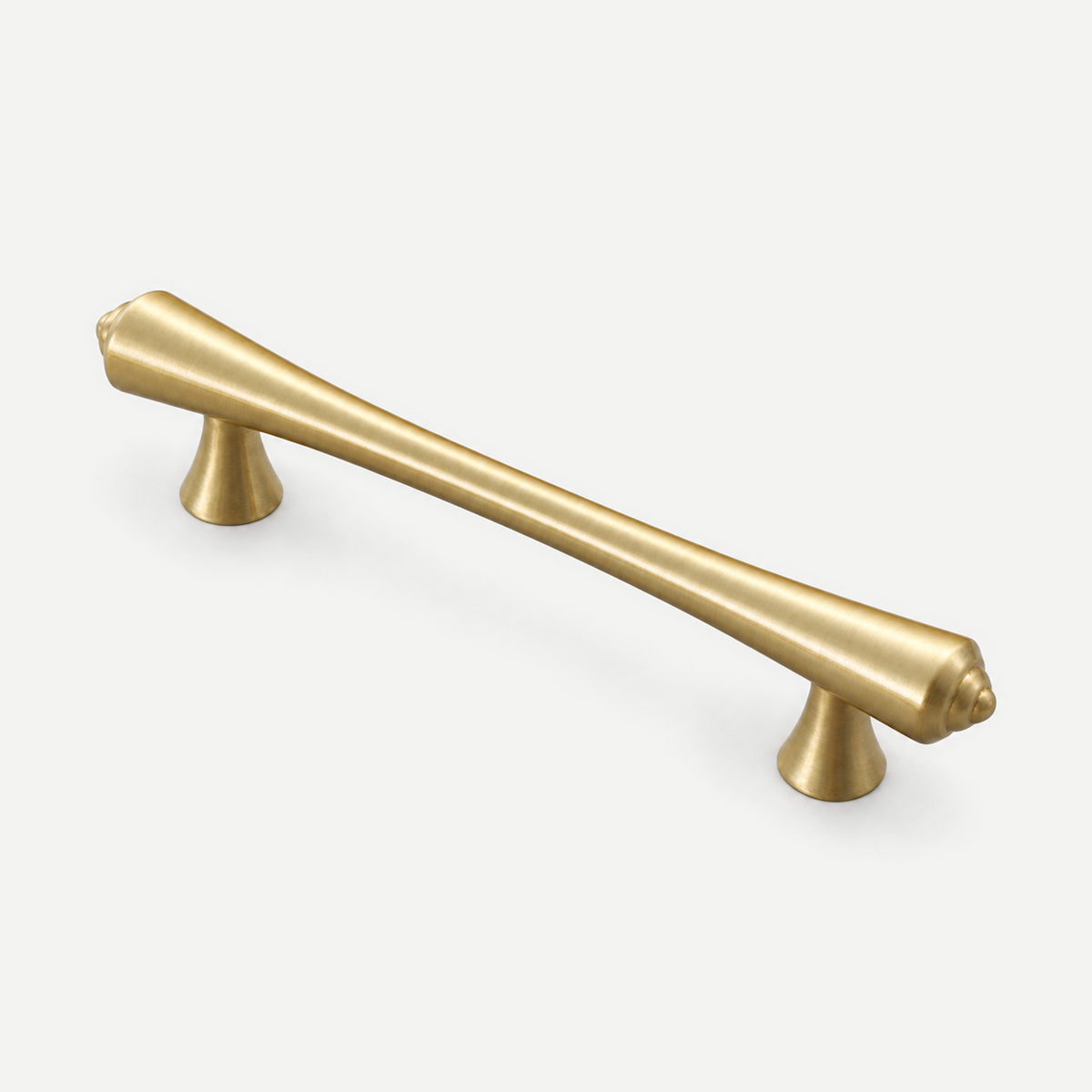 Gold brass cabinet handle - 96mm hole centres, 145mm overall
