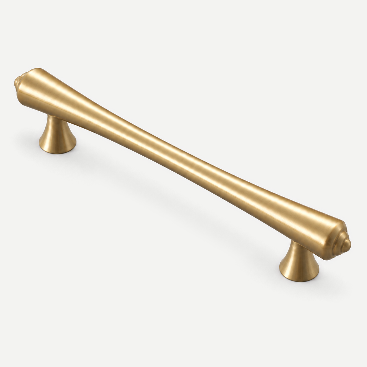 Gold brass cabinet handle - 128mm hole centres, 175mm overall