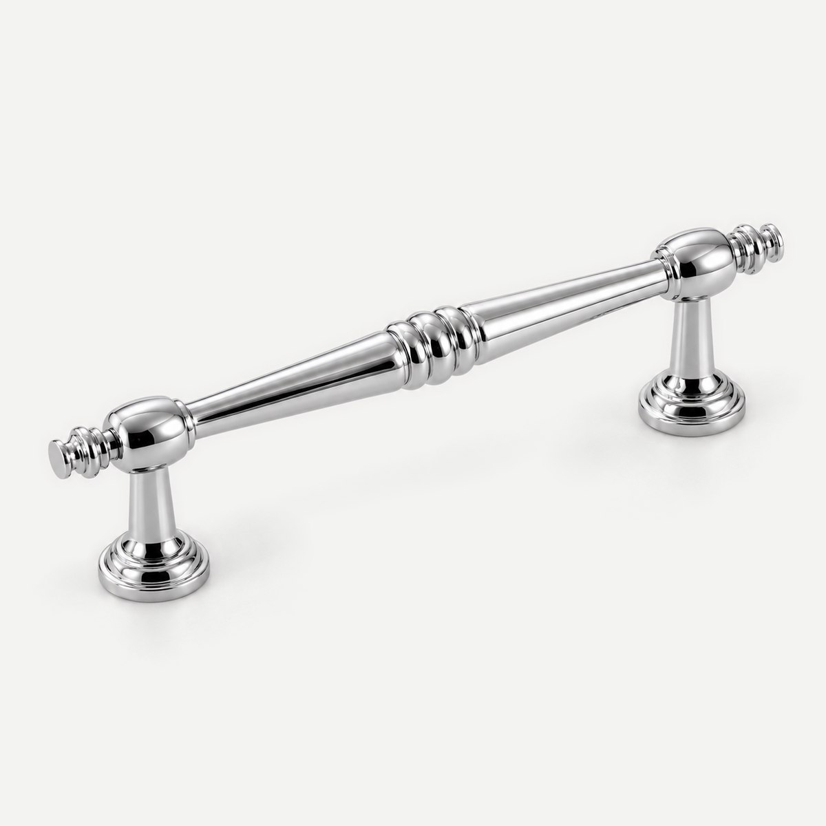 Bright chrome spindle pull - 96mm hole spacing