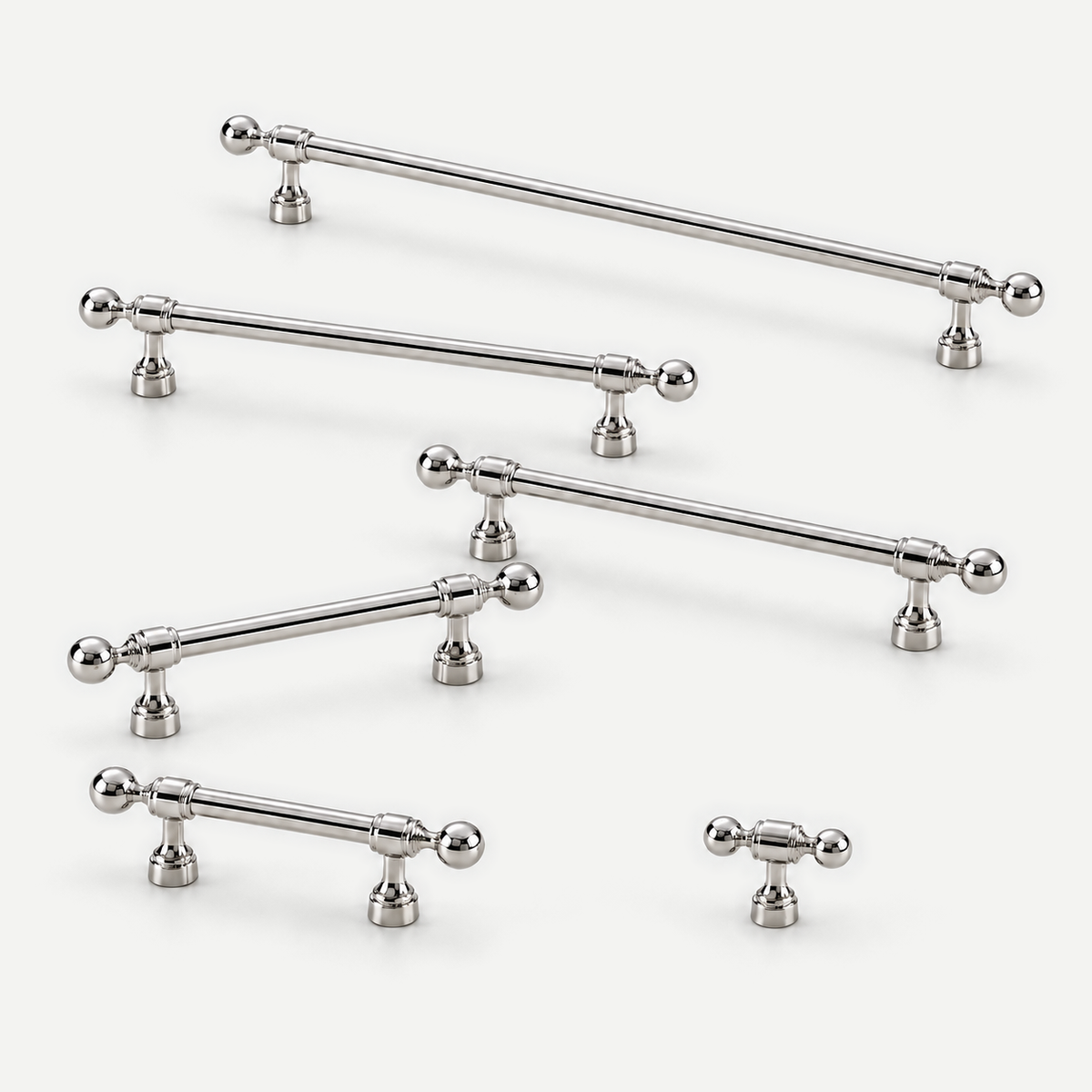 Bright Silver Brass Cabinet Handle 96-320mm — product image 1