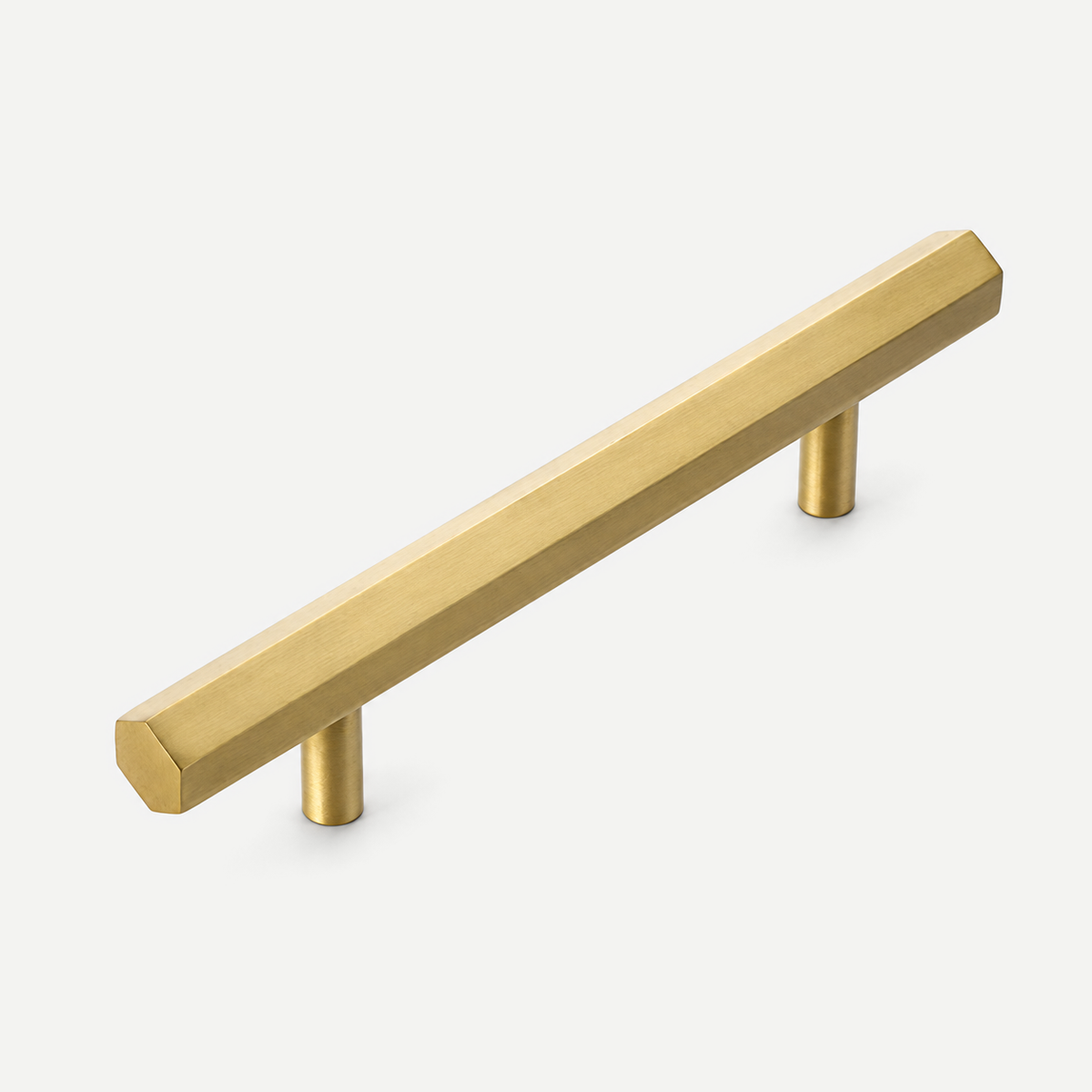 Hexagonal brass pull - 64mm fixing centres