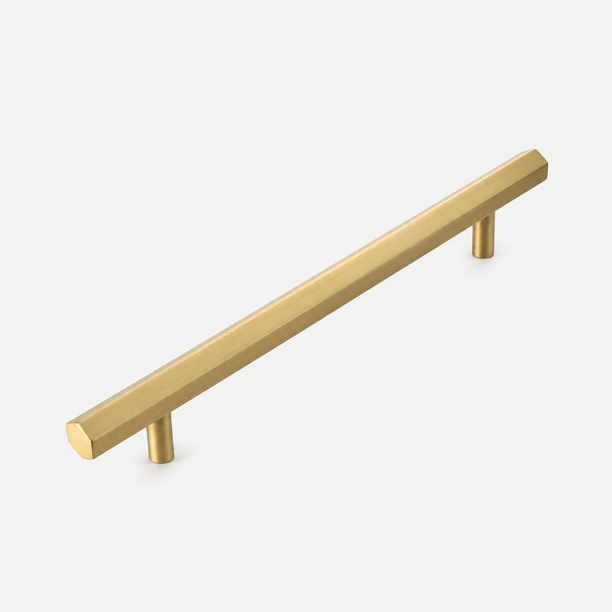 Hexagonal brass pull - 160mm fixing centres