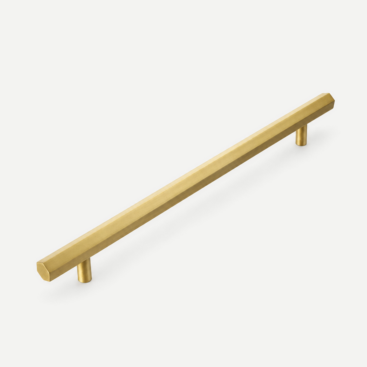 Hexagonal brass pull - 224mm fixing centres
