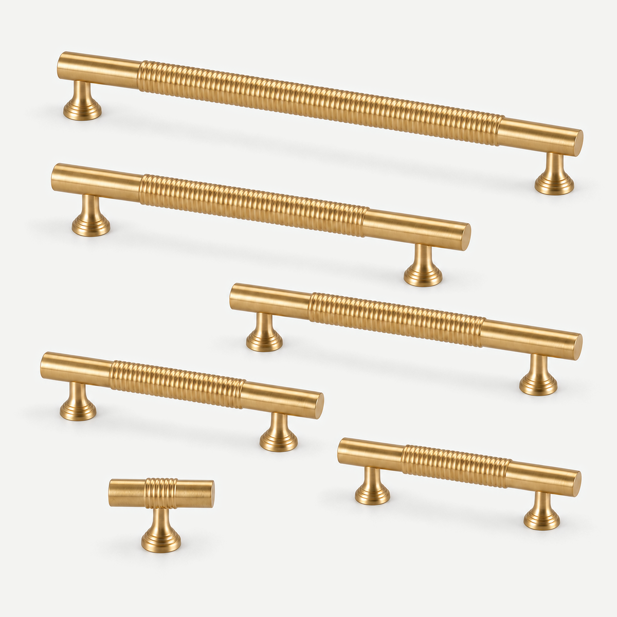 Anti-Slip Textured Brass Cupboard Cabinet Door Pull Handle 96-320mm
