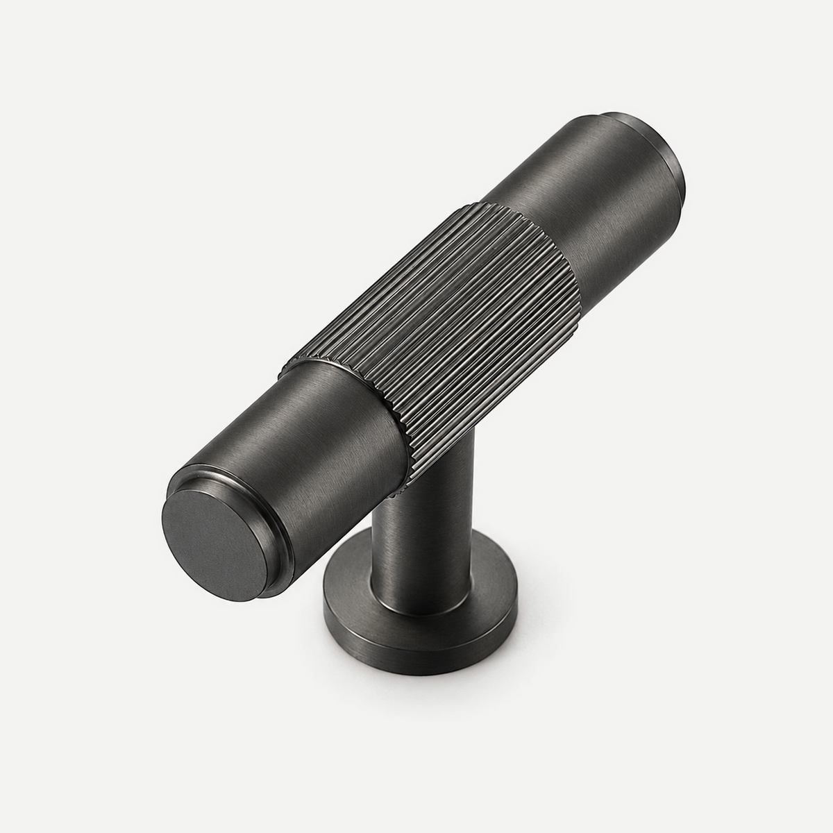 Grey striped cabinet T knob - single hole, 50mm overall length
