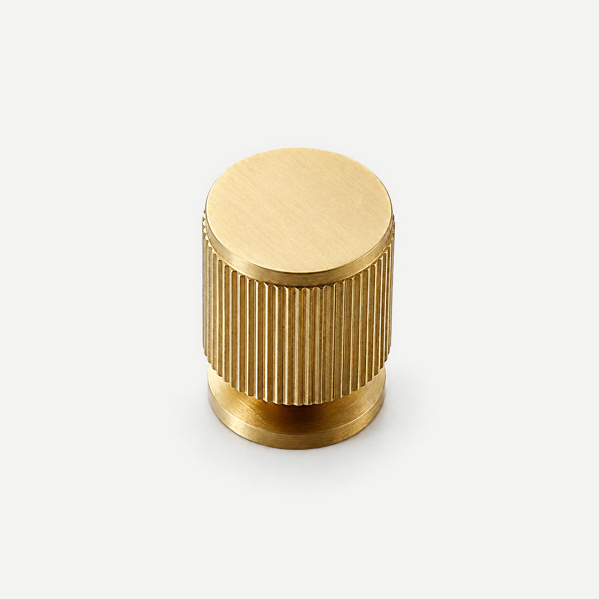 Copper fluted round cabinet knob - 19mm diameter