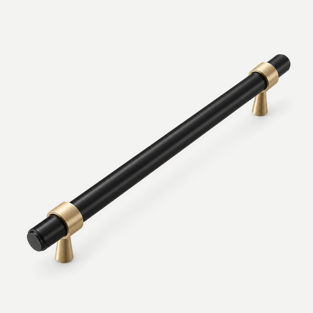 Black and brass cabinet handle 96mm hole distance