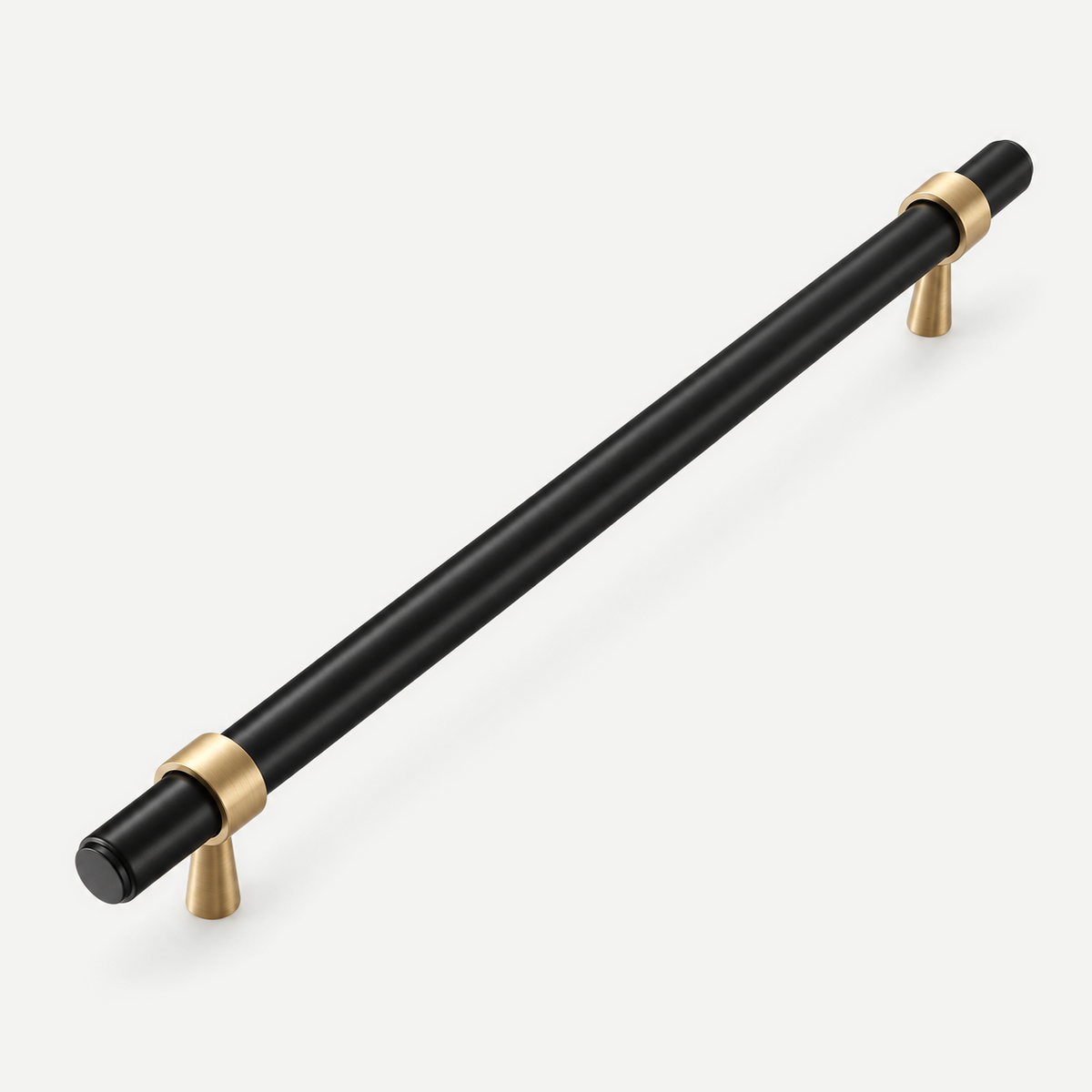 Black and brass cabinet handle 128mm hole distance
