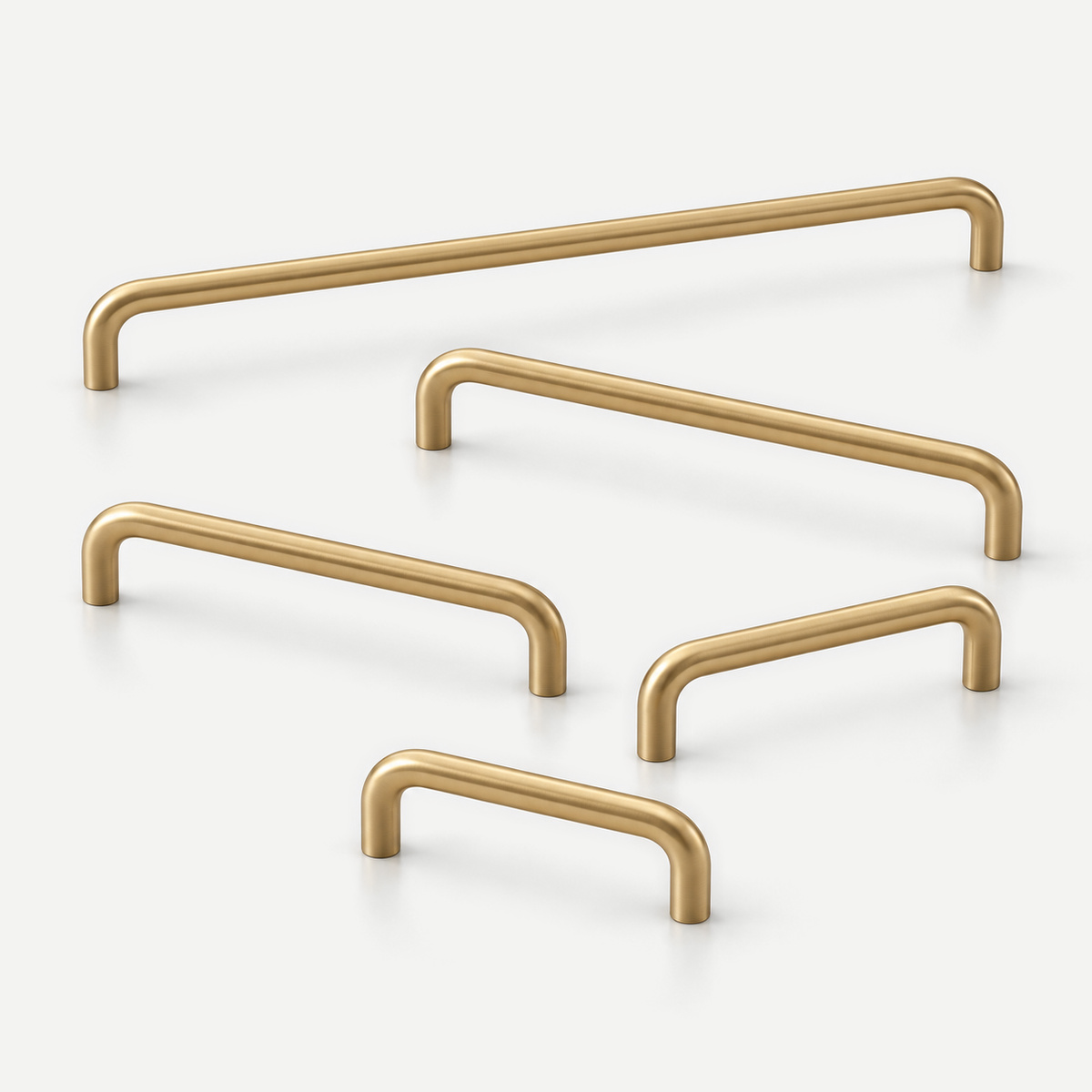 Forma brushed gold - complete five actual sizes96/128/160/224/320mm centres