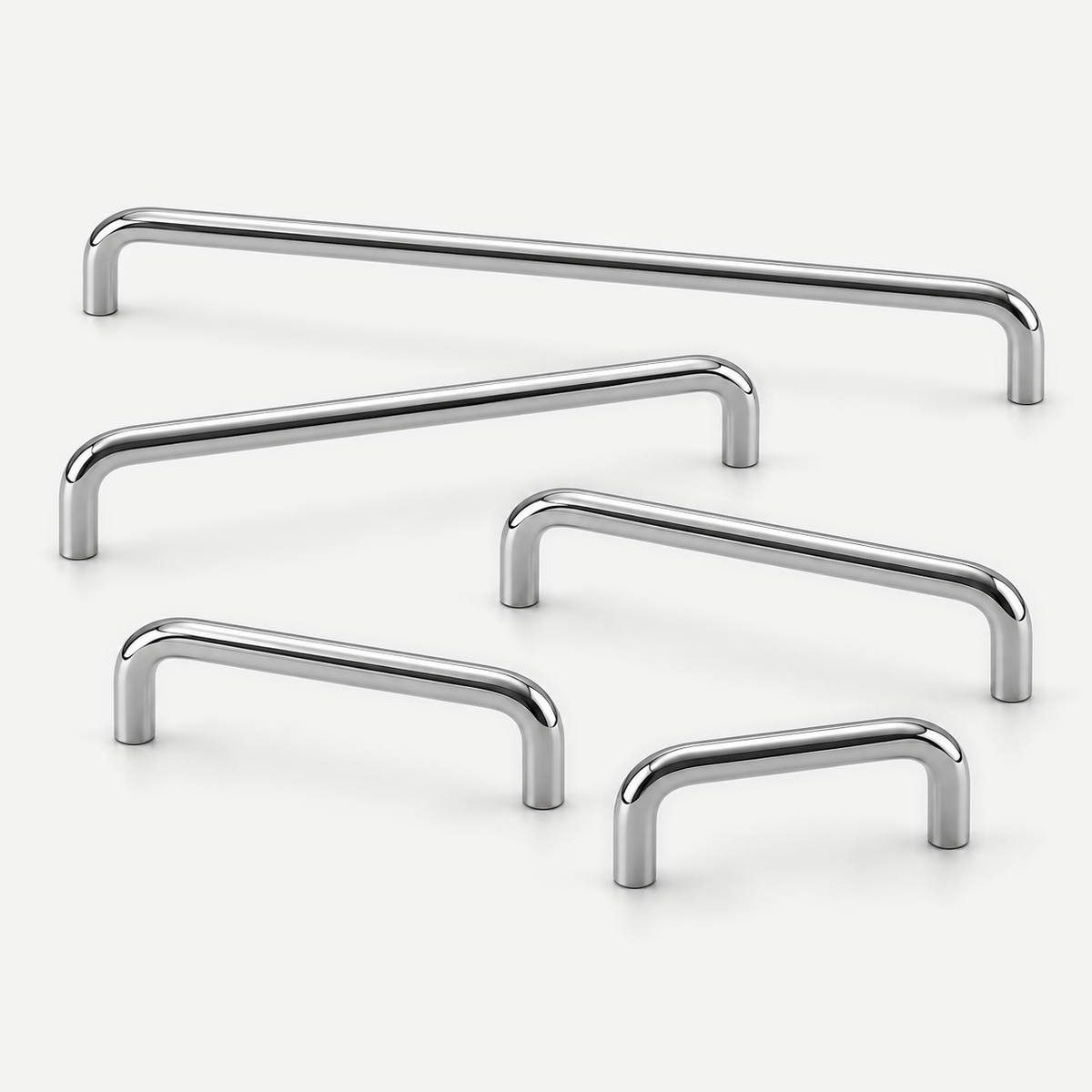Forma polished silver - complete five actual sizes96/128/160/224/320mm centres