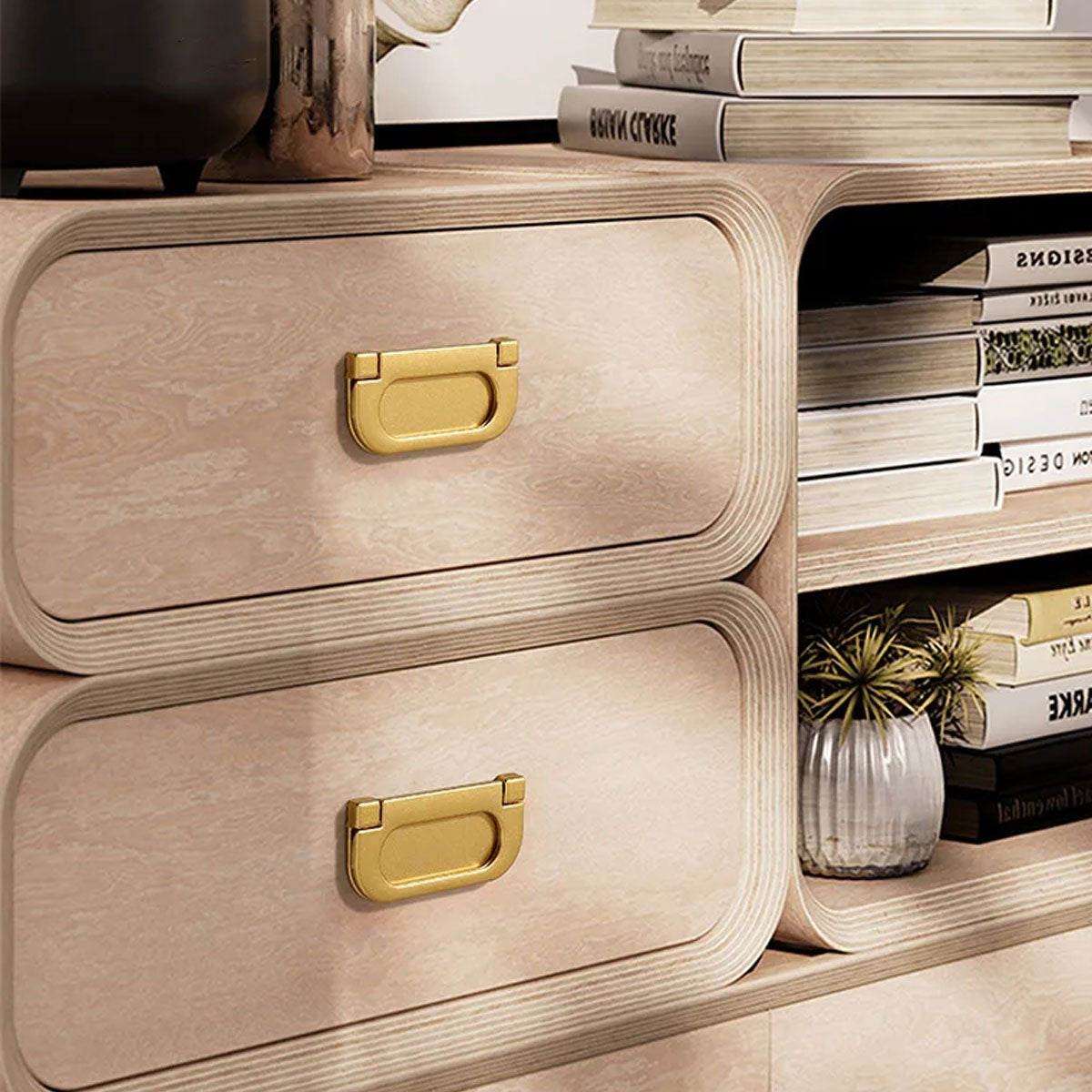 Electroplated Brass Cupboard & Cabinet Flat Door Pull Handle 64mm