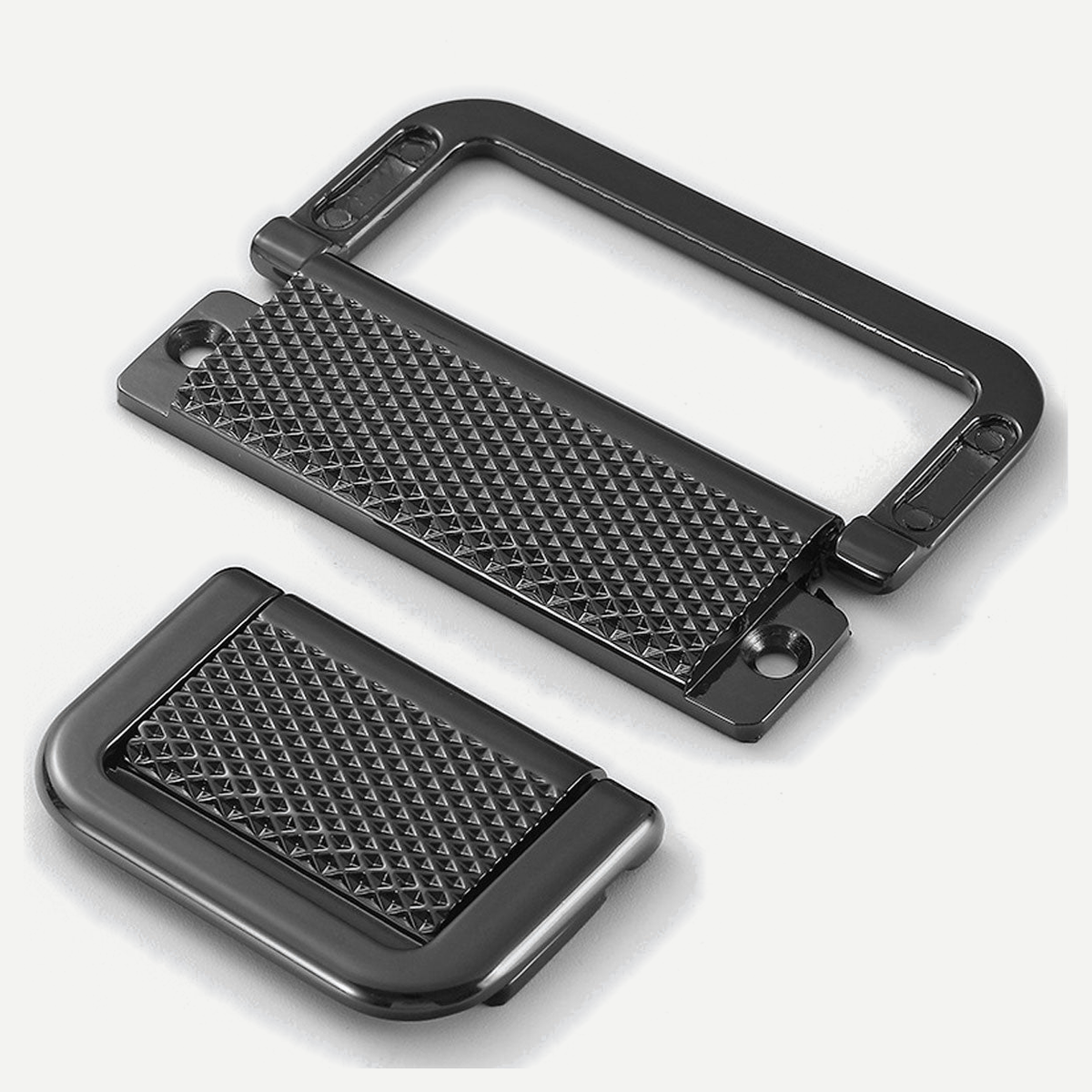 Zinc Alloy Cabinet Handles, Knobs & Pulls - 2 Colours - Original grey hinged-pull underside detail
