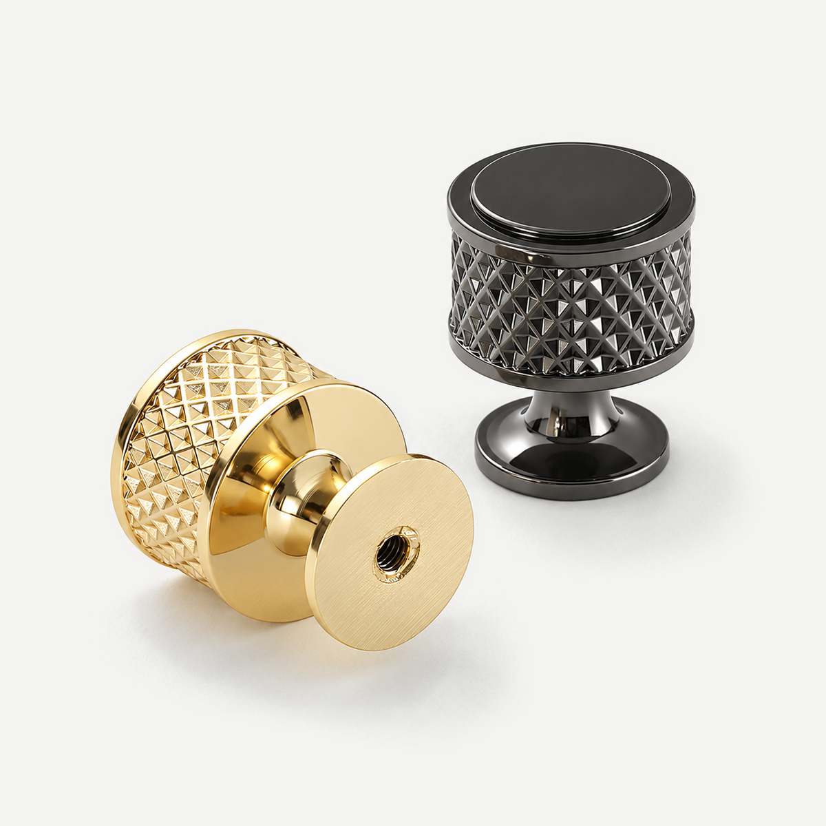 Zinc Alloy Cabinet Handles, Knobs & Pulls - 2 Colours - Original knob underside mounting detail