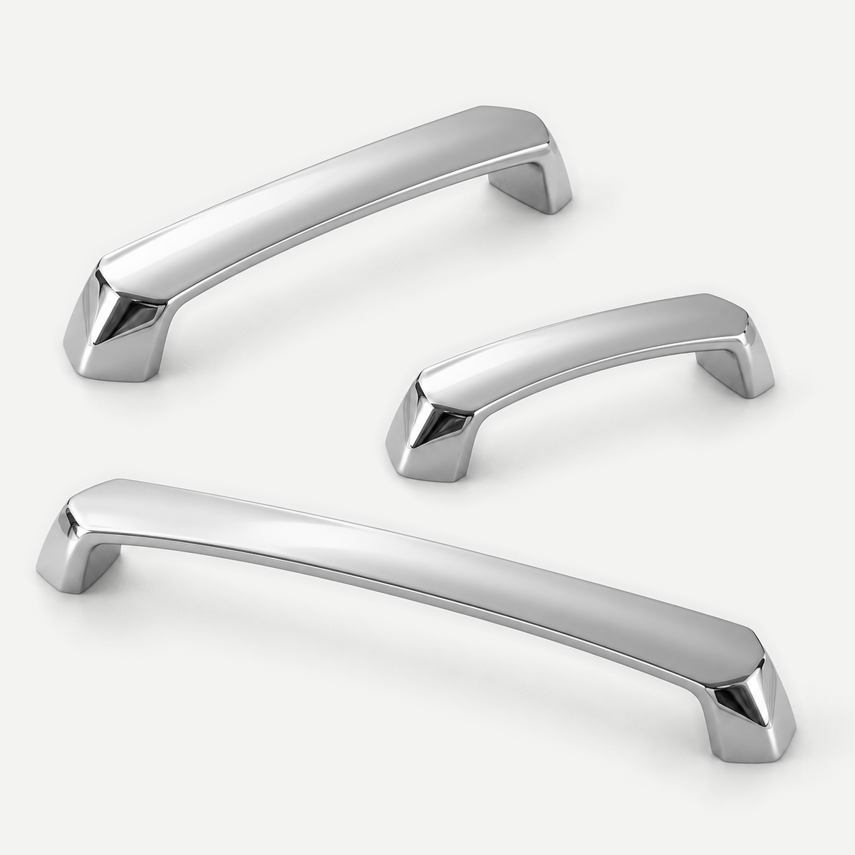 Bright Silver Brass Cabinet Handle 2 Hole Distance 96-192mm — product image 1