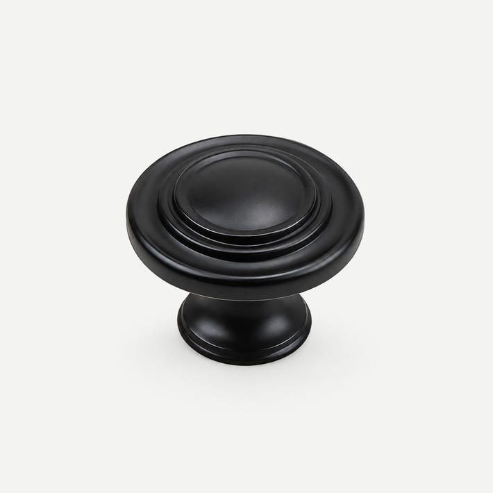 Black stepped single-hole cabinet knob32mm