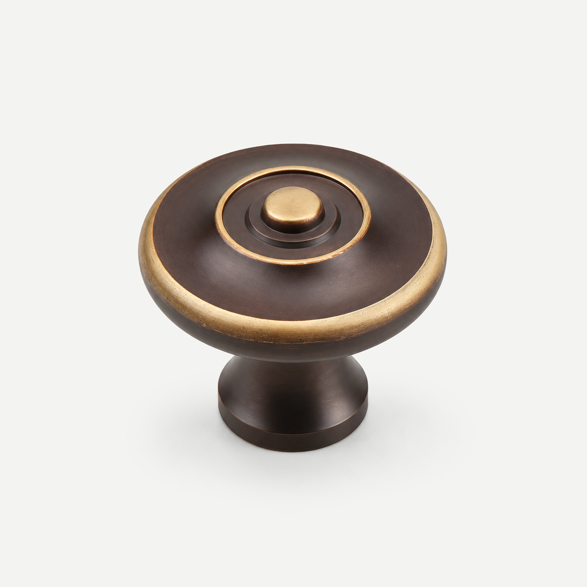 Brown and gold single-hole cabinet knob32mm