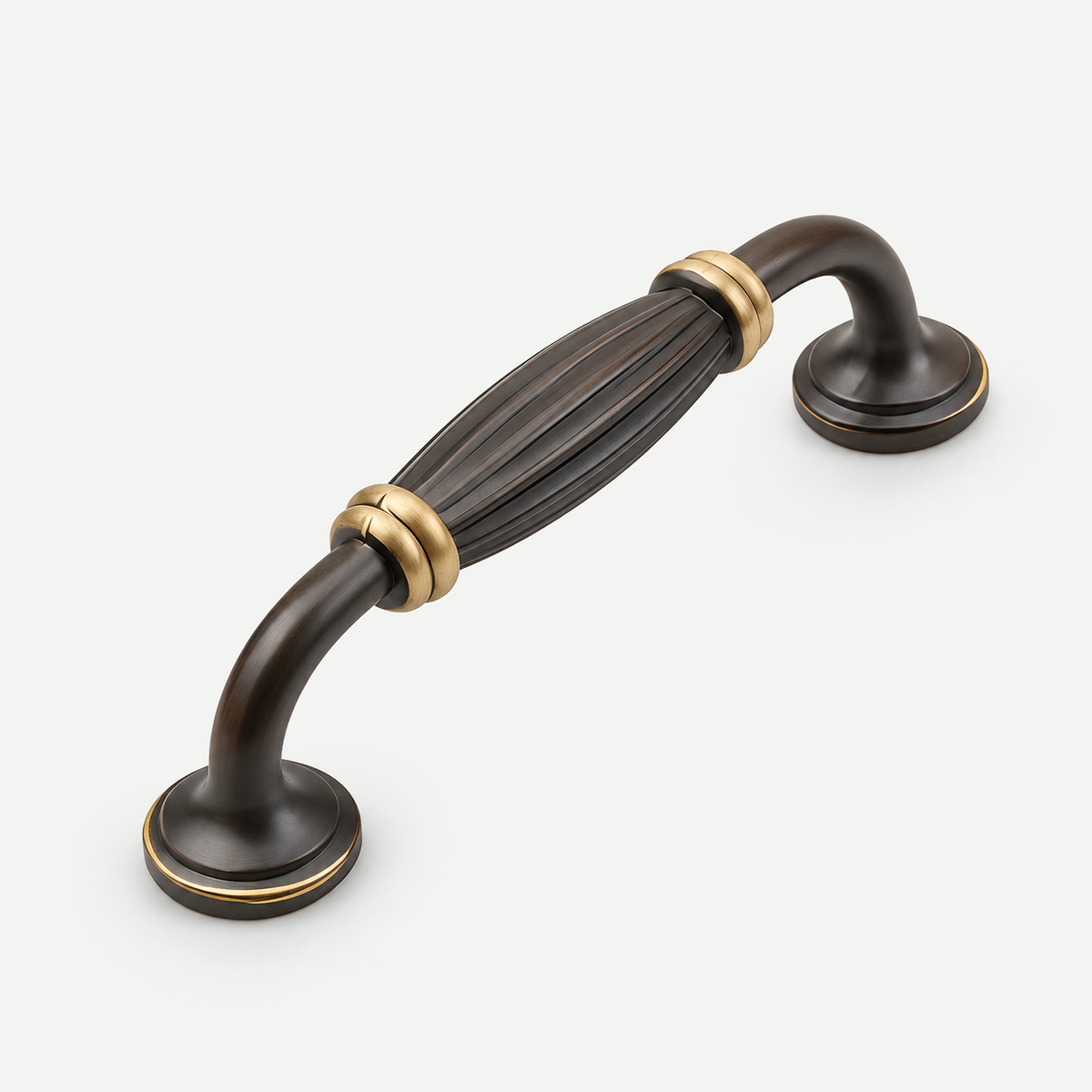 Brown fluted cabinet pull96mm centres115mm overall length