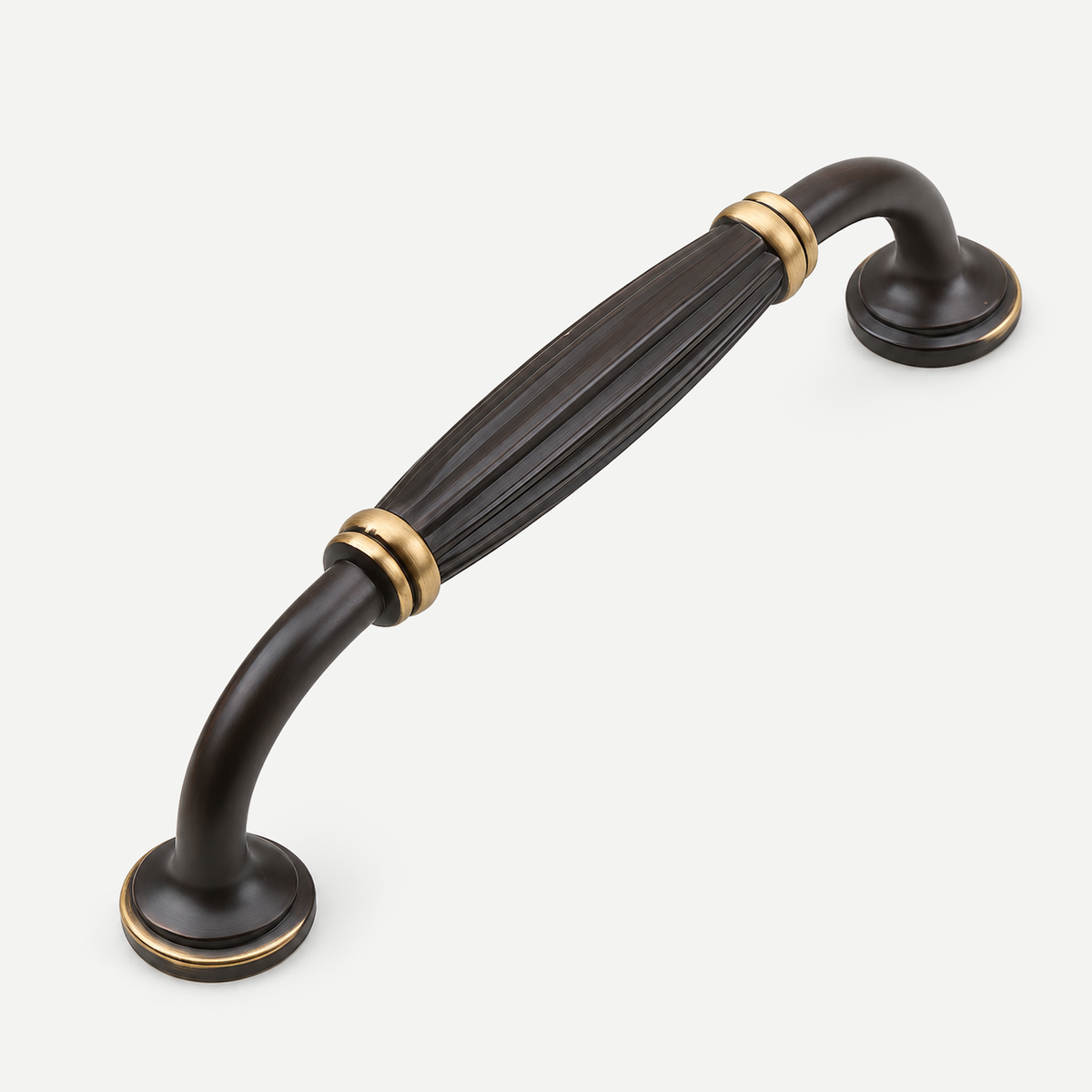 Brown fluted cabinet pull128mm centres150mm overall length
