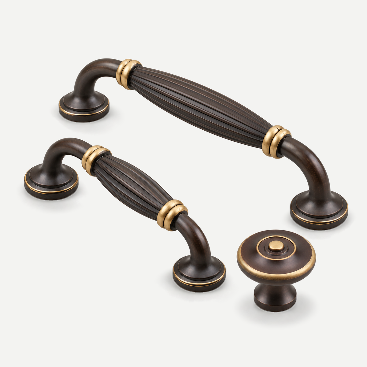 Brown knob32mm with brown96mm128mm pulls - assortment
