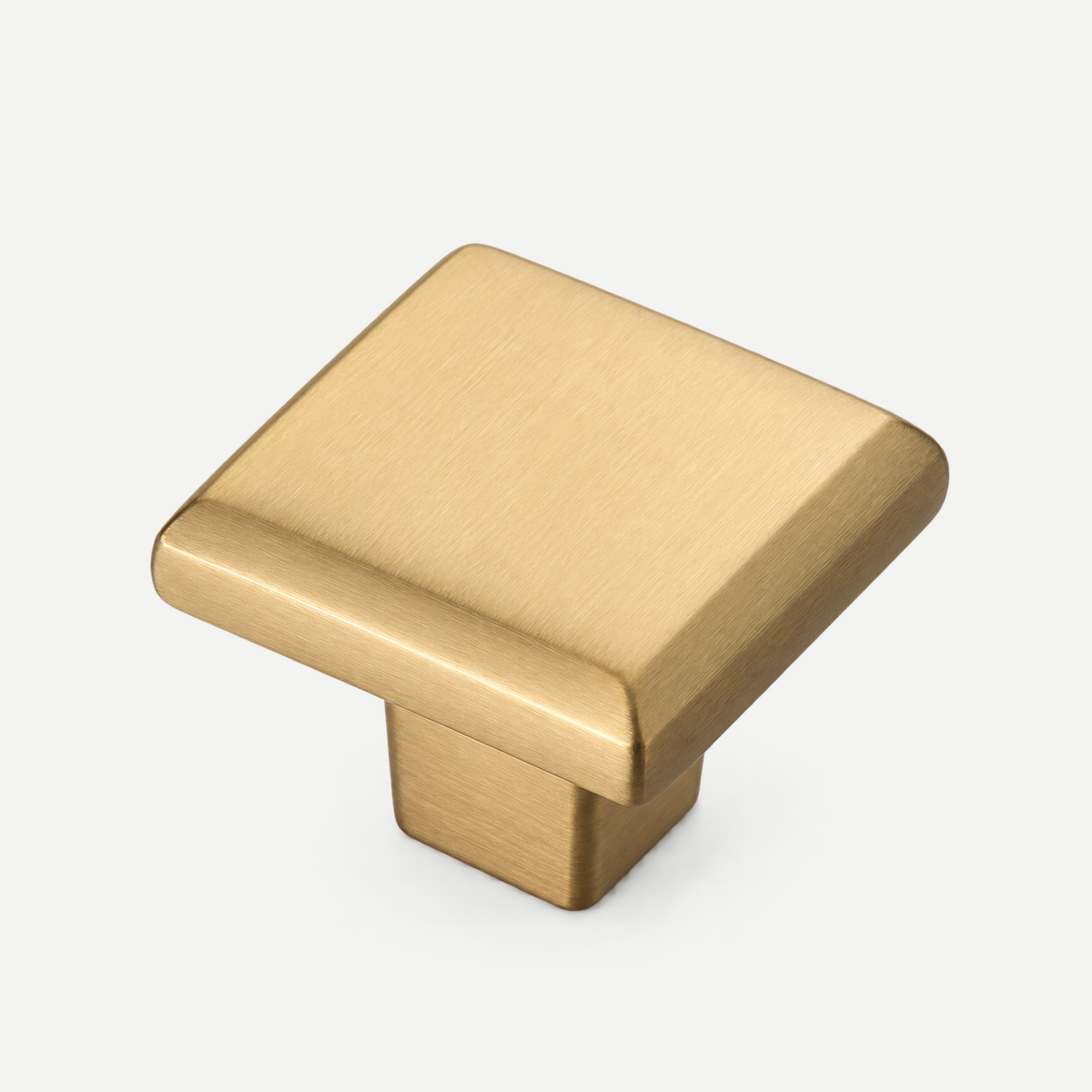 Brushed brass square knob31mm - single item