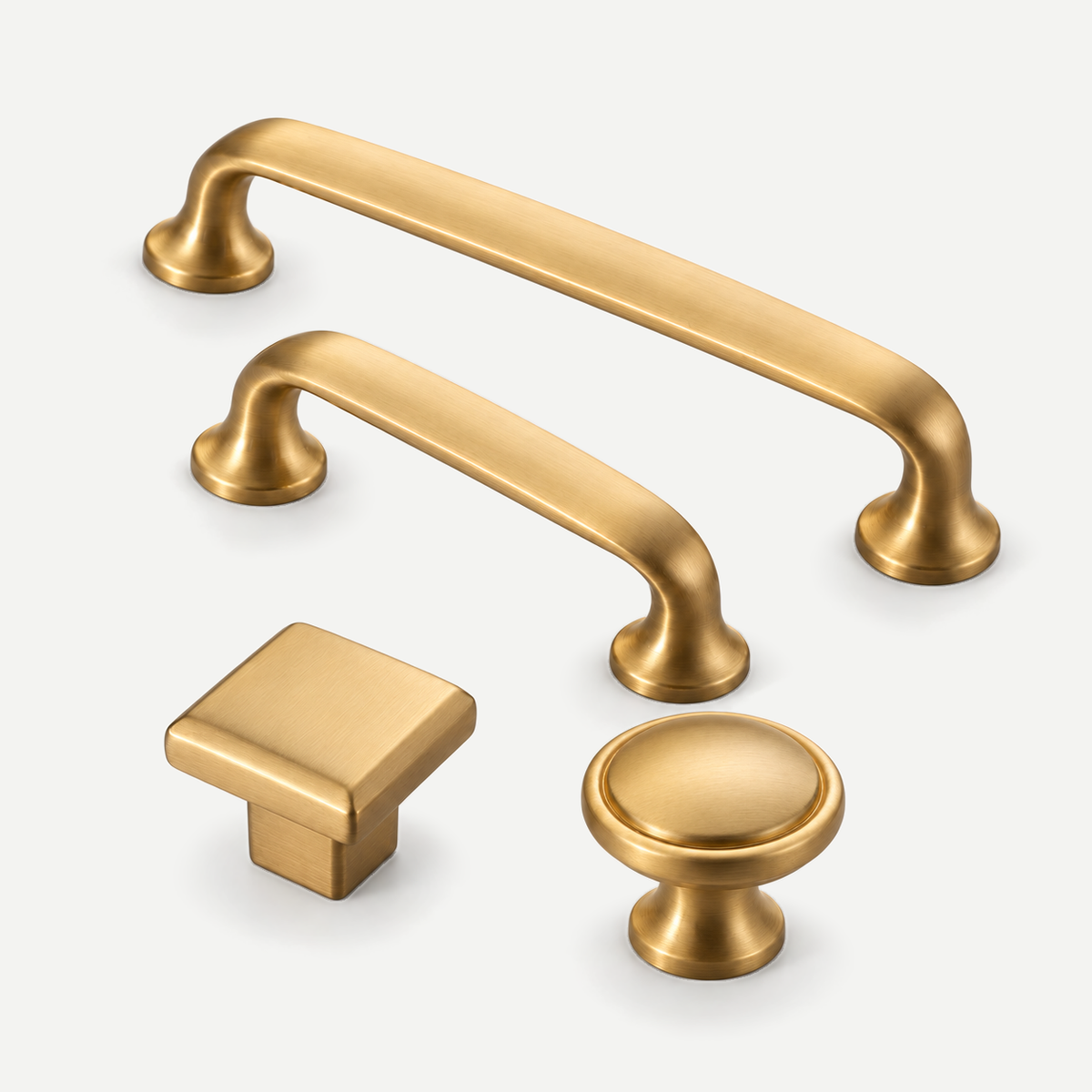 Brushed brass cabinet hardware - square31mm round35mm and actual96mm128mm pulls