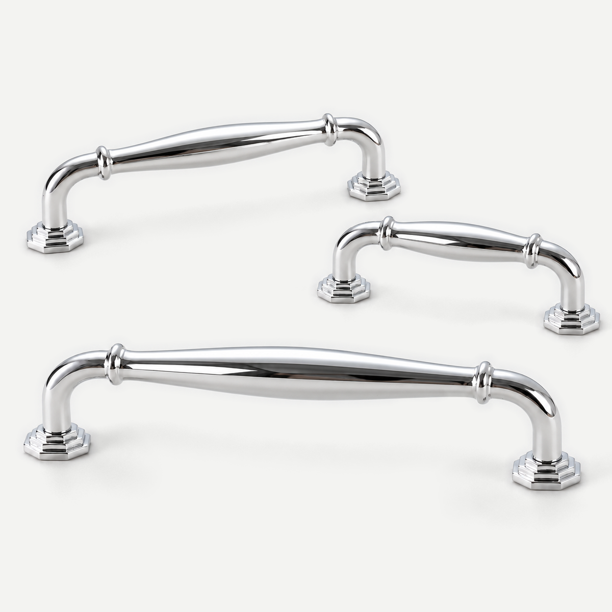 Bright Silver Brass Cabinet Handle 96-192mm — product image 1