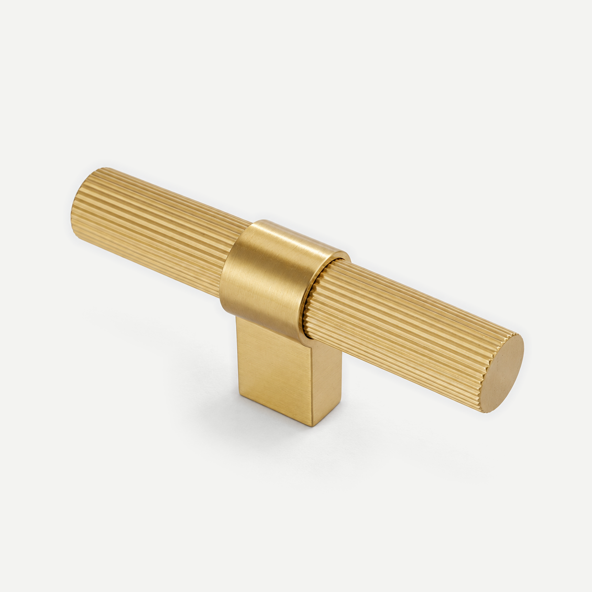 Knurled Brushed Brass Cabinet Handle 96-224mm — product image 2