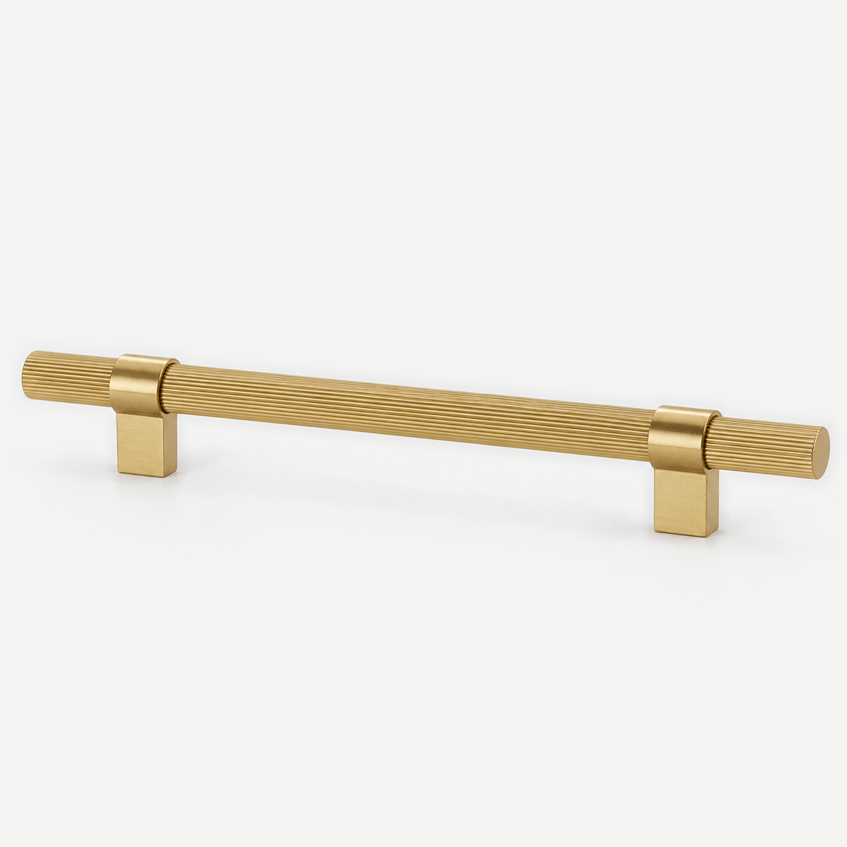 Knurled Brushed Brass Cabinet Handle 96-224mm — product image 5
