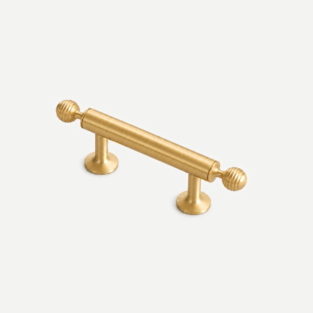 Finial brass cabinet handle - 120mm overall length