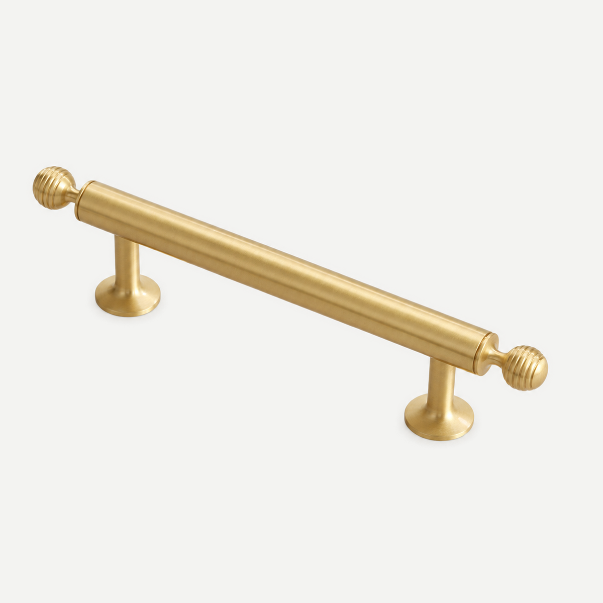 Finial brass cabinet handle - 152mm overall length
