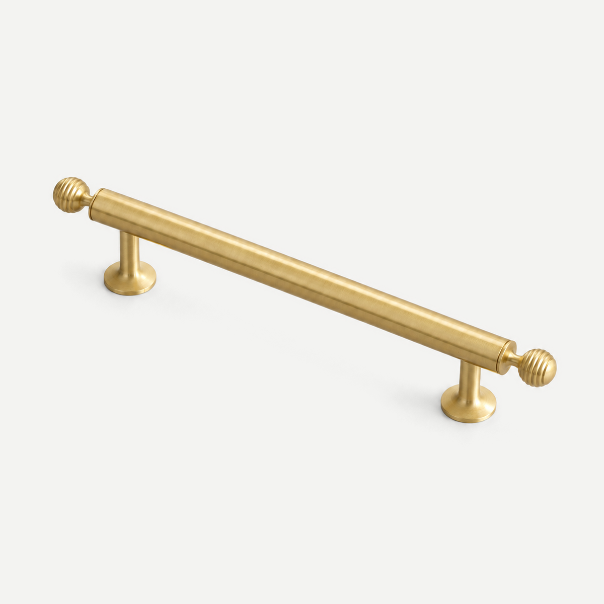 Finial brass cabinet handle - 184mm overall length
