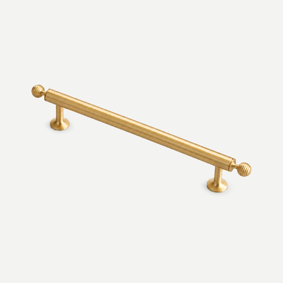 Finial brass cabinet handle - 280mm overall length