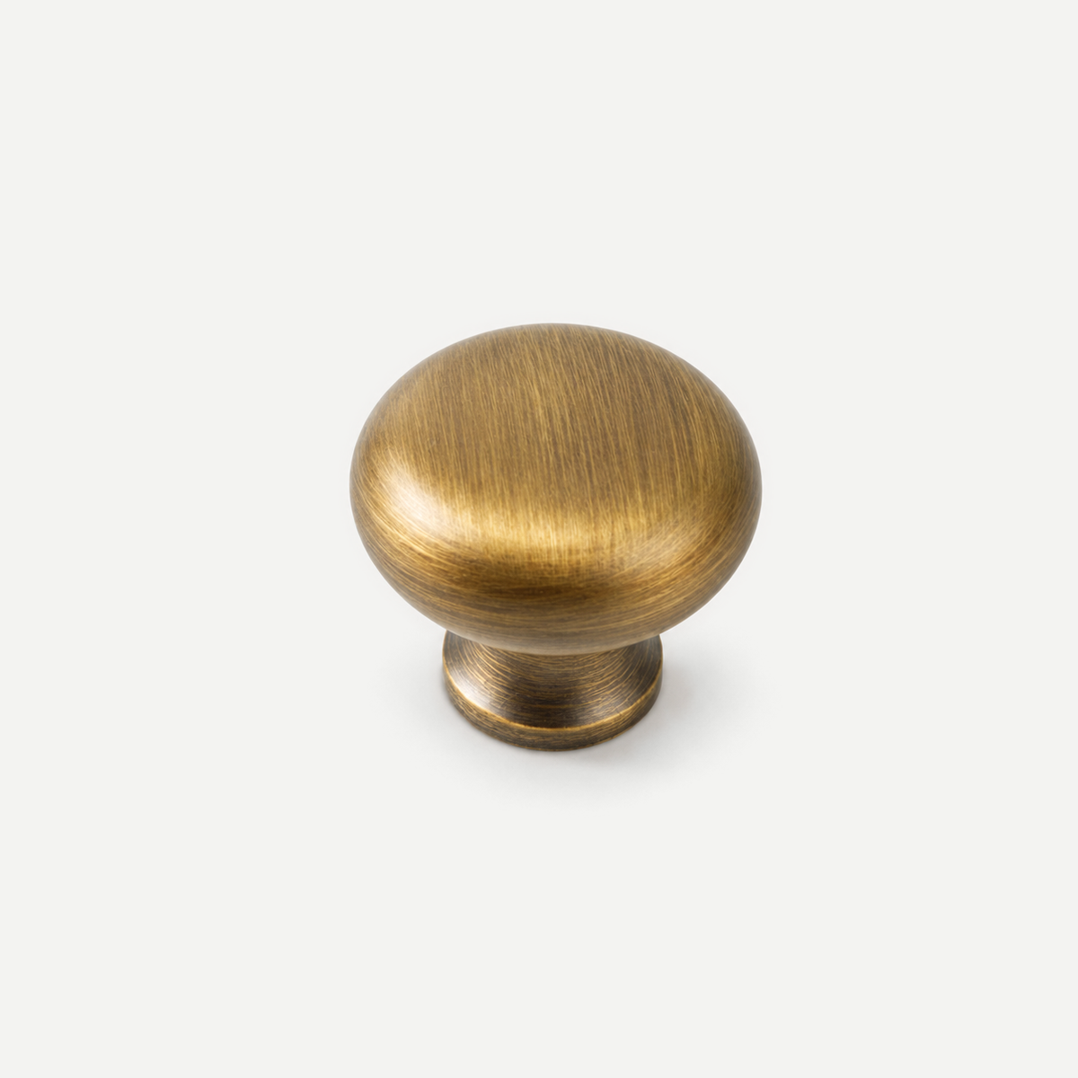 Antique brass round cabinet knob - 25mm head,25mm height, original-photo finish