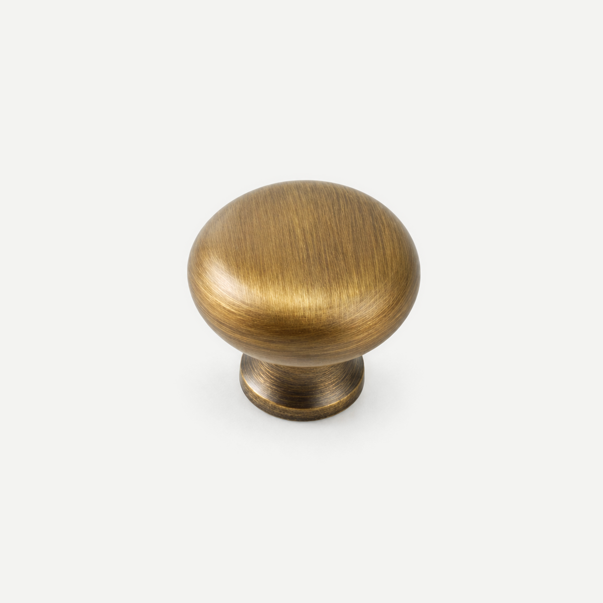 Antique brass round cabinet knob - 31mm head,27mm height, original-photo finish