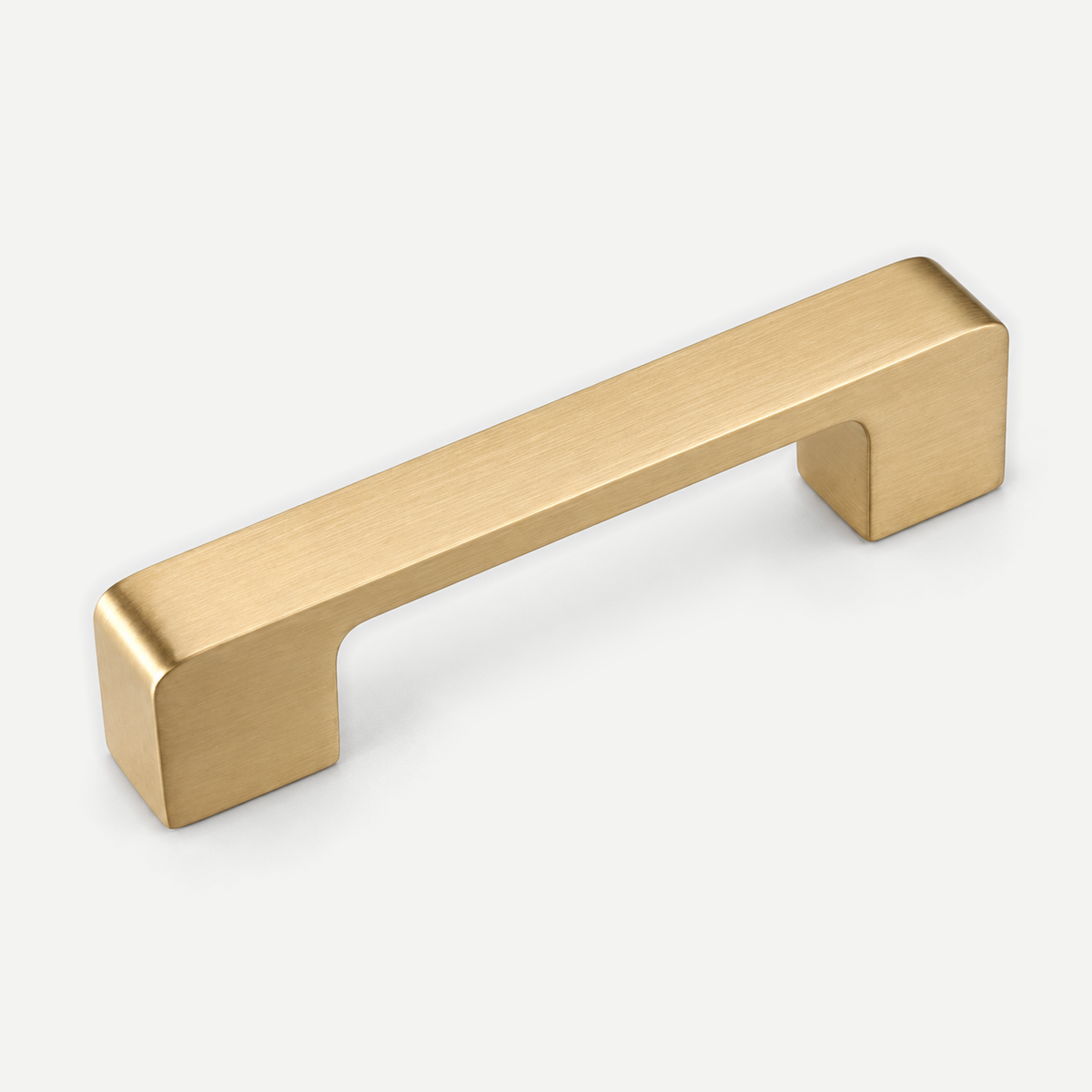 Gold rectangular cabinet pull - 64mm hole distance