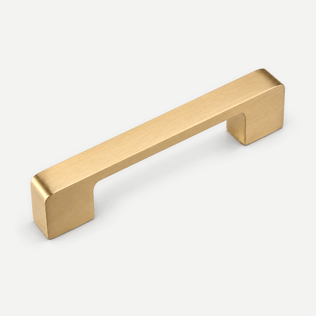Gold rectangular cabinet pull - 96mm hole distance