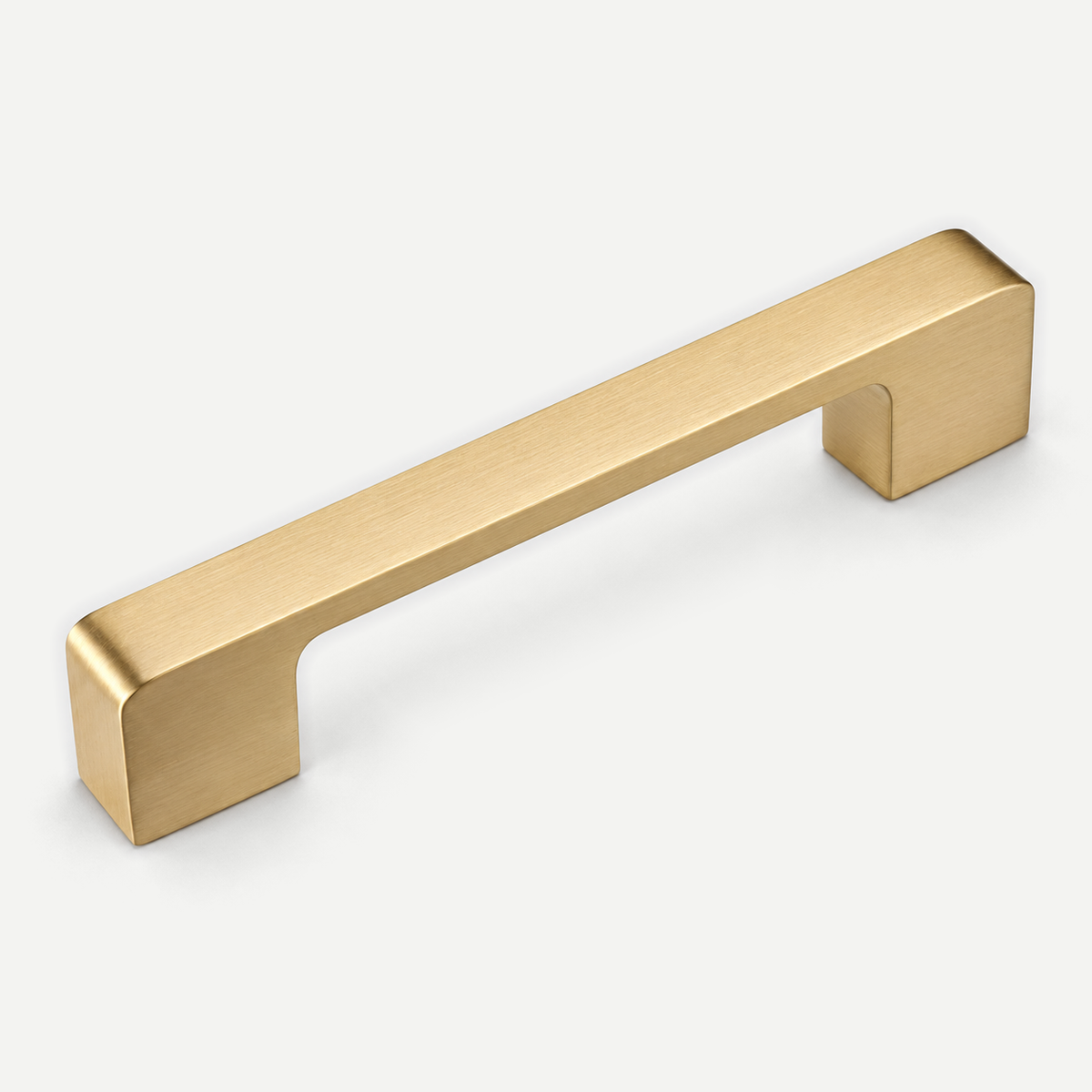 Gold rectangular cabinet pull - 128mm hole distance