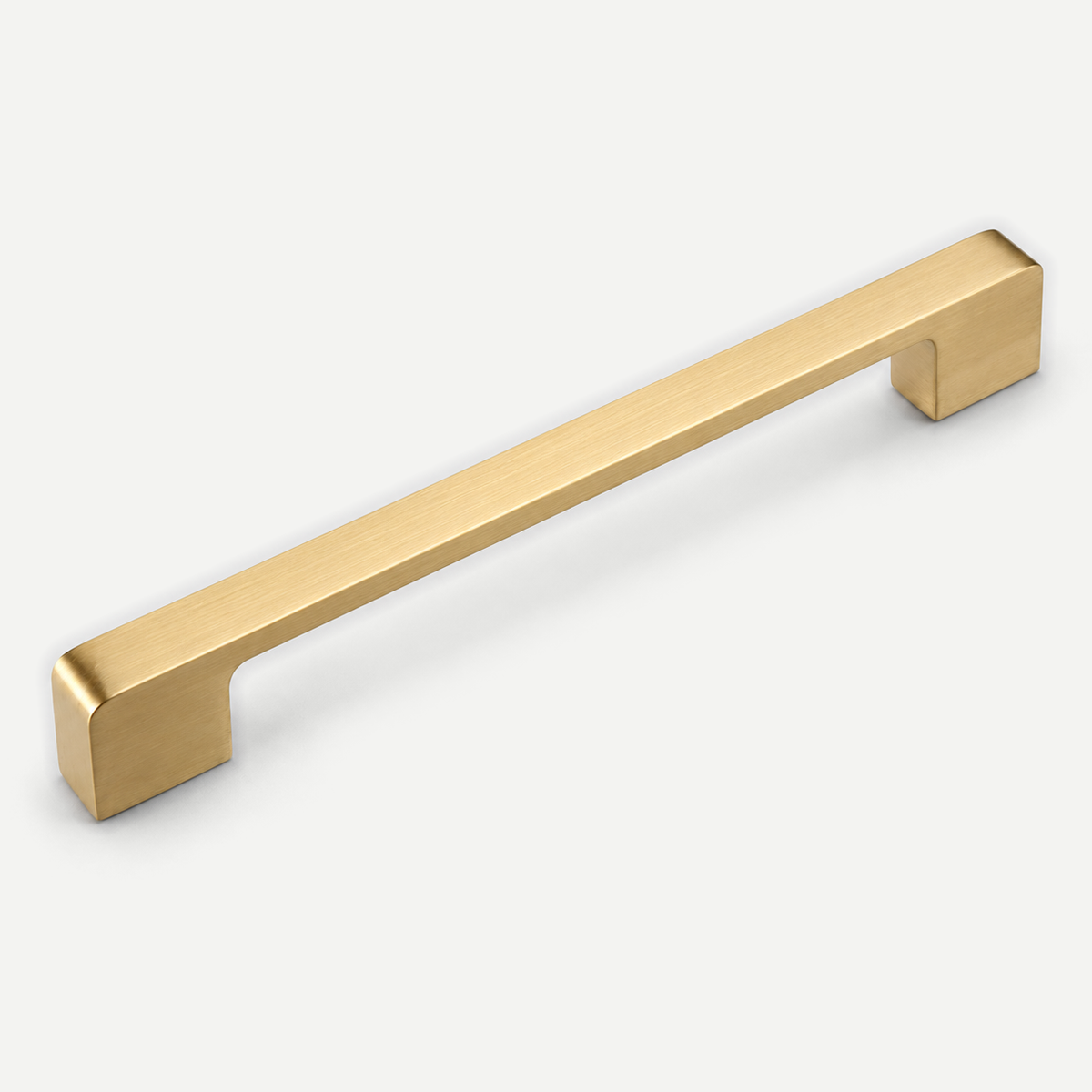 Gold rectangular cabinet pull - 160mm hole distance