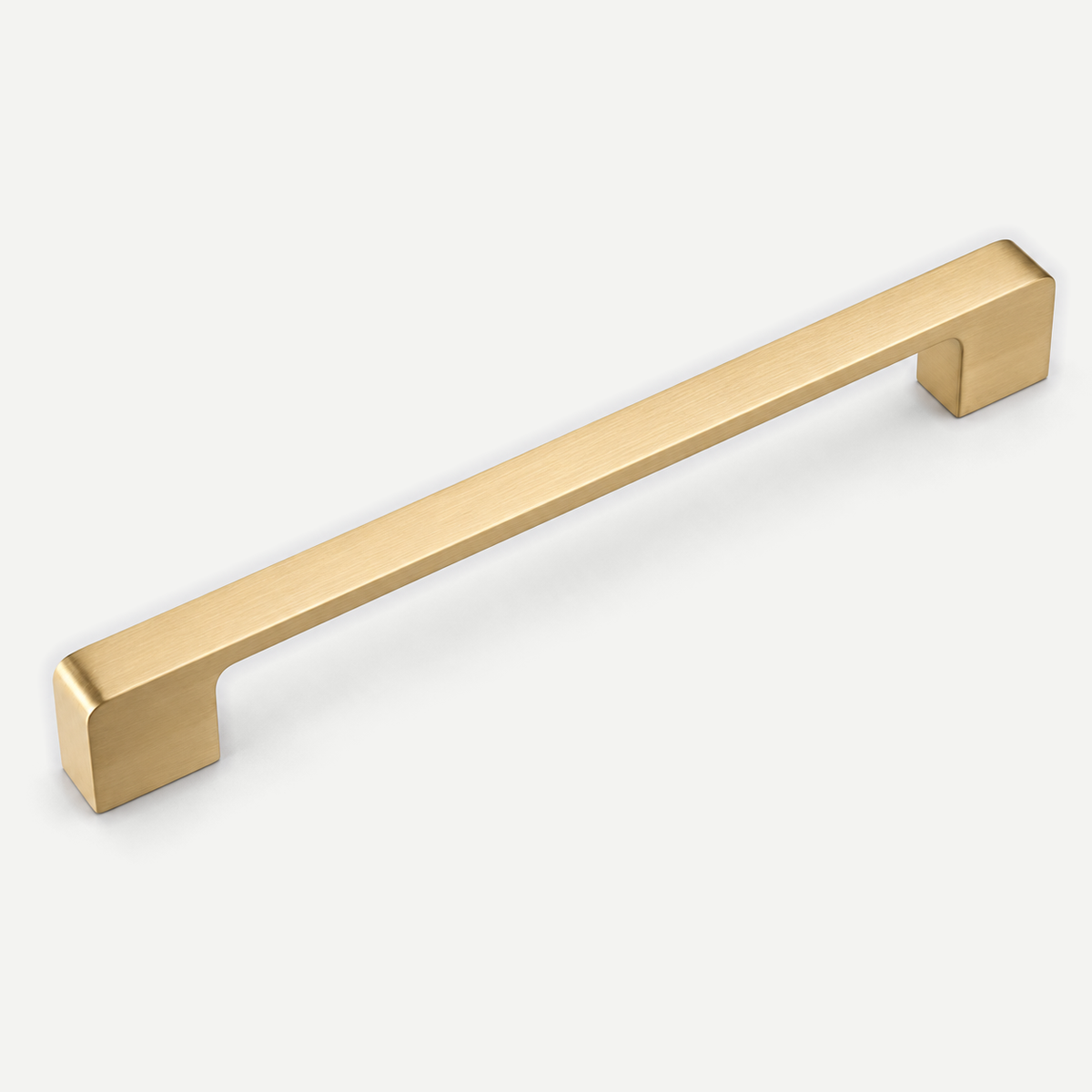 Gold rectangular cabinet pull - 192mm hole distance