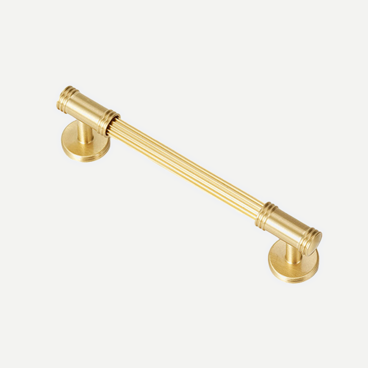 Brushed Brass Fluted Cabinet Handle - 160mm hole centres